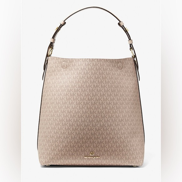 Women’s Michael Kors Lucy Large Logo Leather Shoulder Bag - Picture 1 of 11